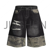 Custom Camo Denim Shorts · 410 gsm