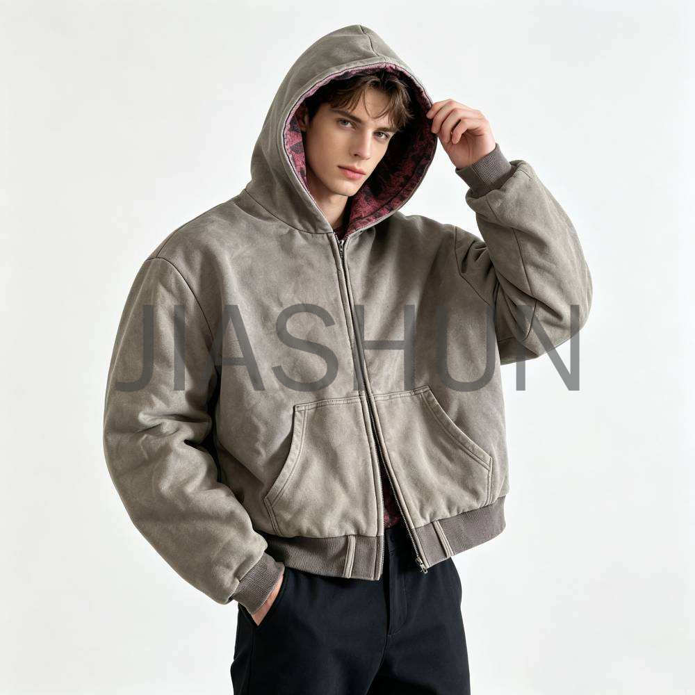 Custom Crop Vintage Padded Jacket · 440 gsm