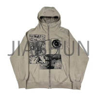 Streetwear Graphic Zip Hoodie