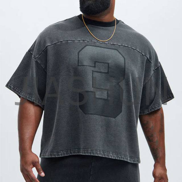 Custom Crop Oversized Boxy T-Shirt · Vintage wash