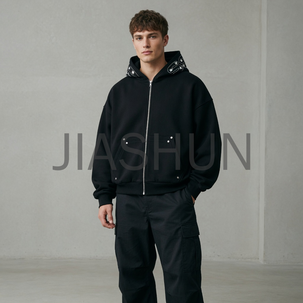 Oversized Zip-Up Hooded Jacket