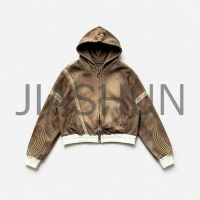 Vintage Washed Zip-Up Hooded Jacket
