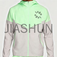 Men Color Block Custom Logo Windbreaker Sports Jacket