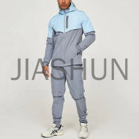 Lightweight Windproof Colorblock Athletic Hooded Jacket