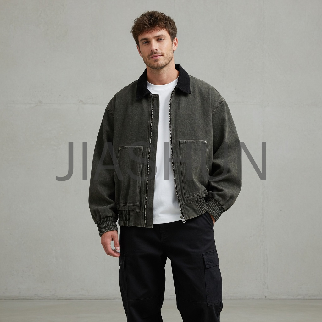 Oversized Corduroy Collar Work Jacket