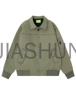 Oversized Rivet Collared Bomber Jacket