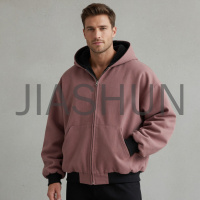 Oversized Zip Up Hooded Bomber Jacket