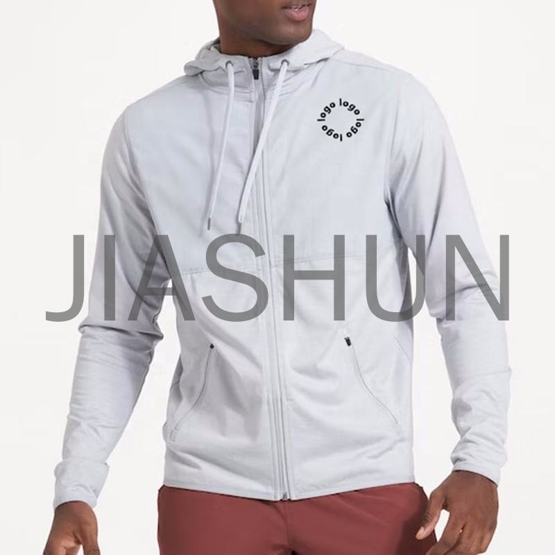 Mens Casual Full Zip Hoodie Jacket Custom Logo