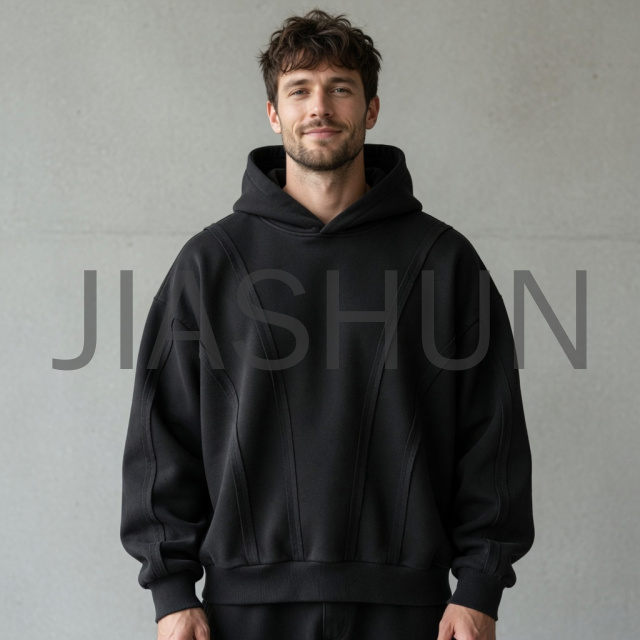 V Stitch Seam Oversized Hoodie