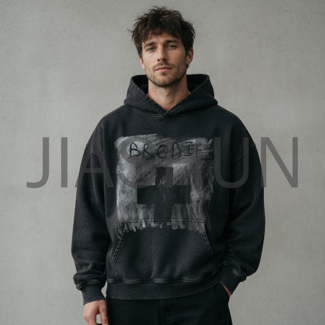 Oversized Cross Graphic Print Hoodie