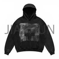 Oversized Cross Graphic Print Hoodie