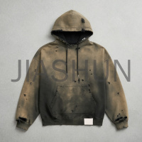 Oversized Distressed Washed Hoodie