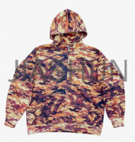 Oversized Camo Zip Hooded Jacket