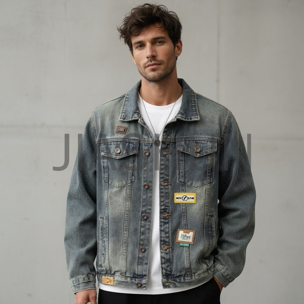 Oversized Patch Work Denim Jacket