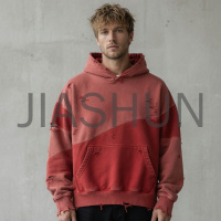 Oversized Patchwork Distressed Hoodie