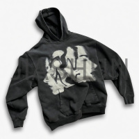 Oversized Abstract Face Print Hoodie