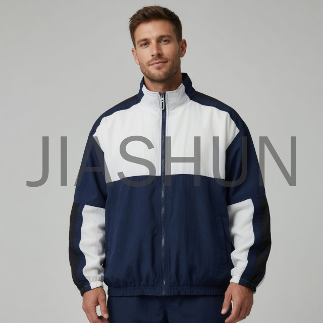 Oversized Colour Block Windbreaker Jacket
