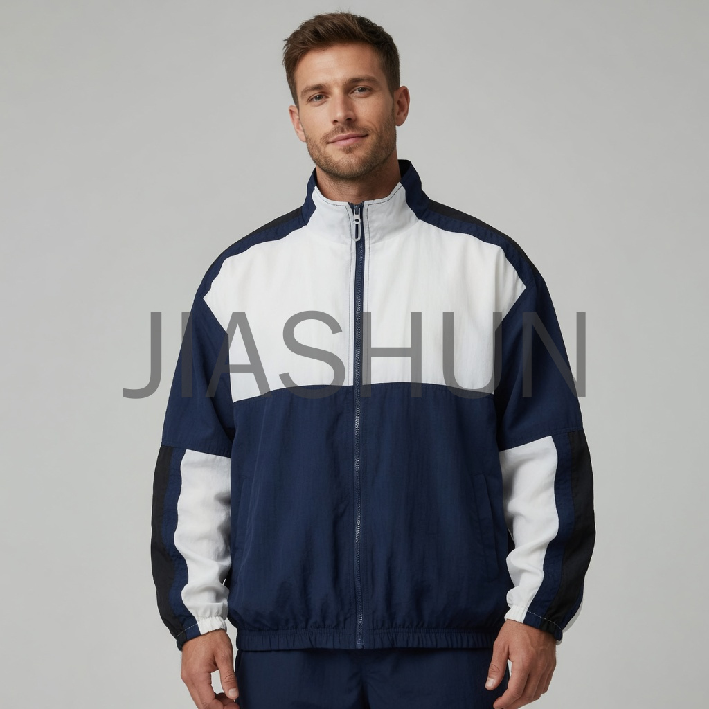 Oversized Colour Block Windbreaker Jacket